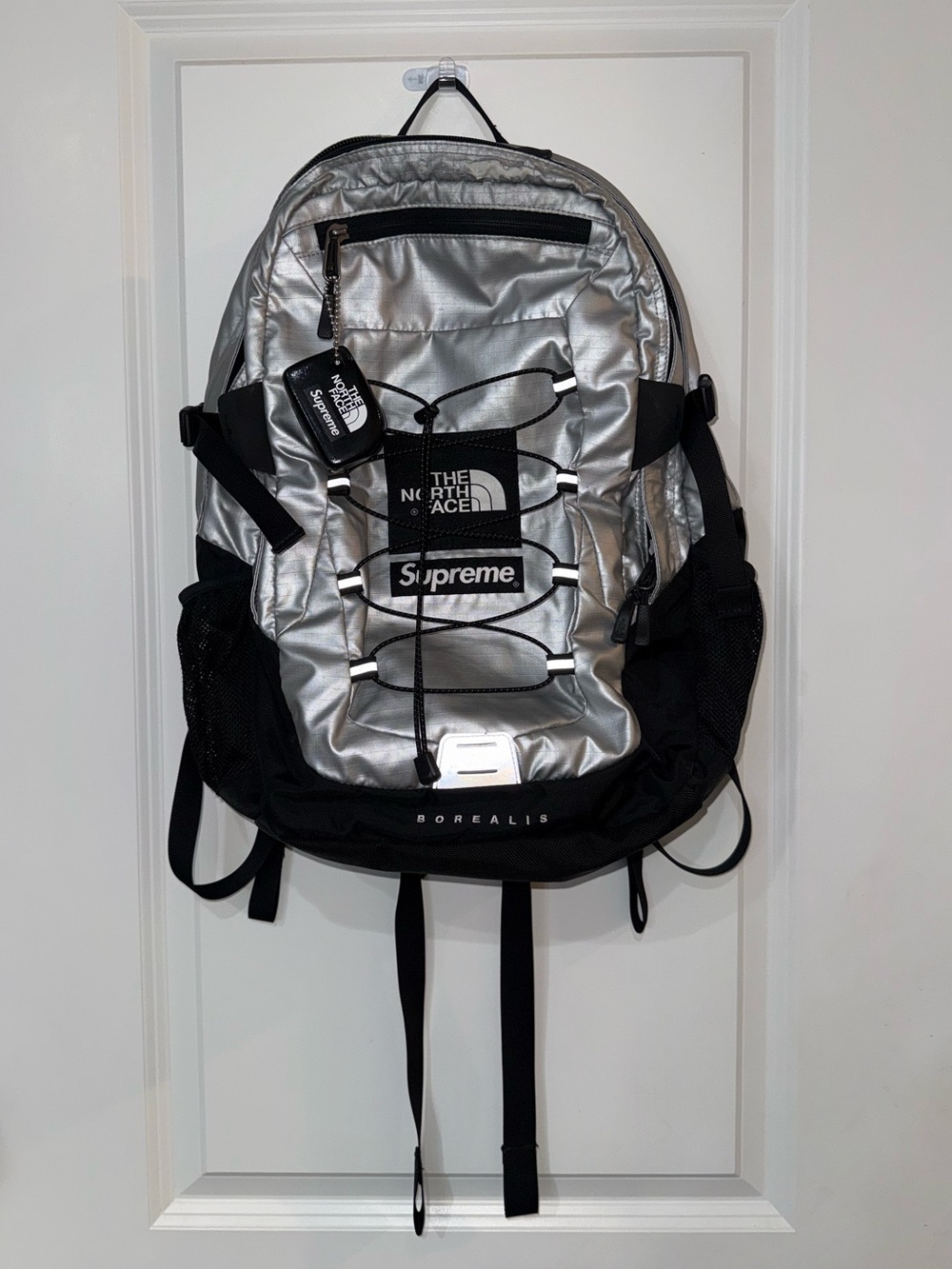 Supreme x The North Face Metallic Borealis Backpack Silver SS18